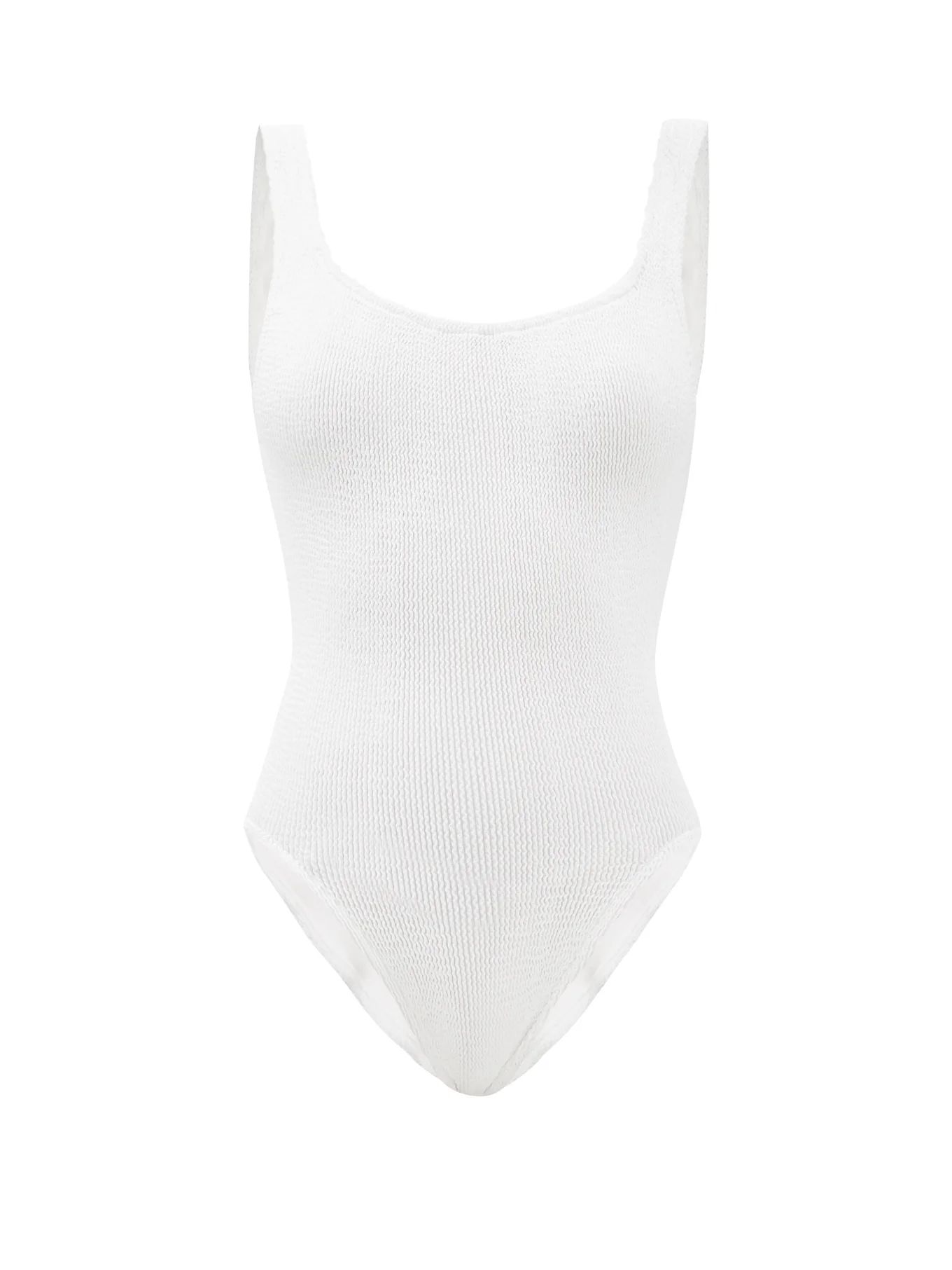 Square-neck crinkle-jersey swimsuit | Hunza G | Matches (US)