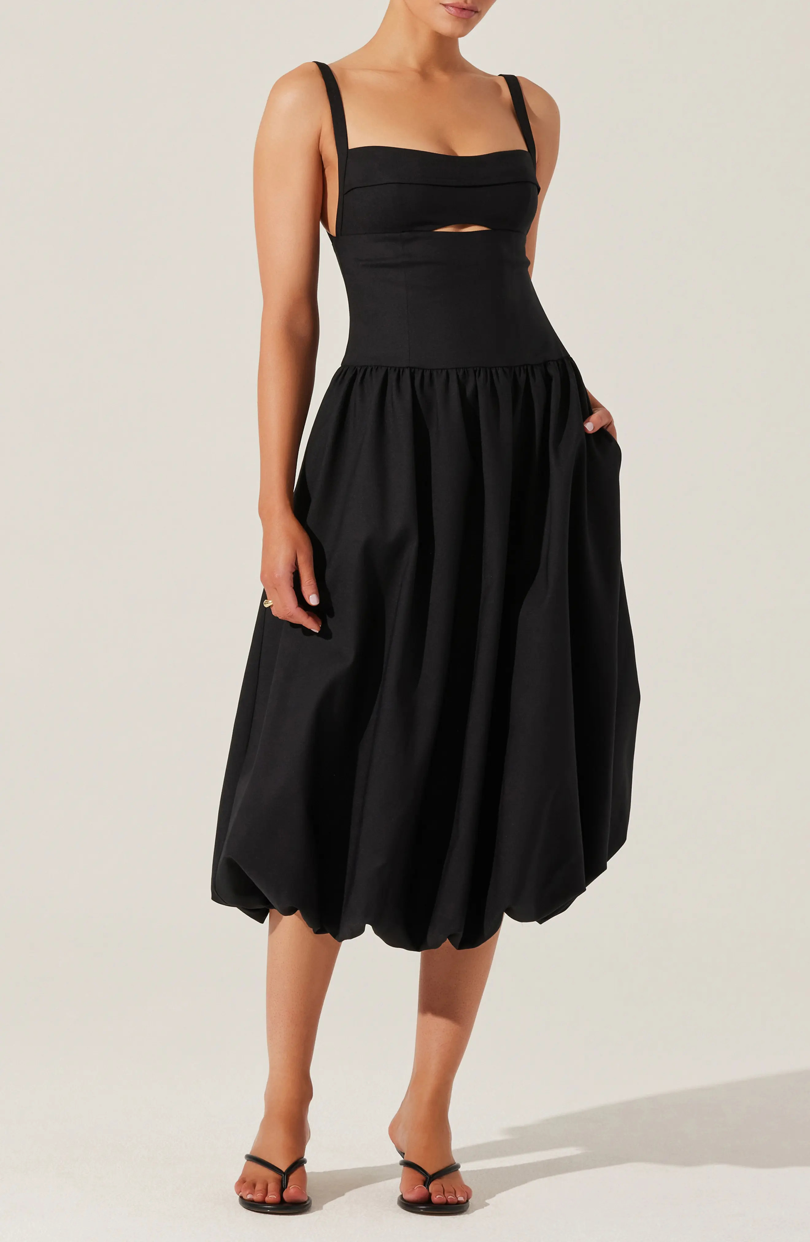ASTR the Label Jevi Sleeveless Bubble Midi Dress in Red at Nordstrom Rack, Size Large | Nordstrom Rack