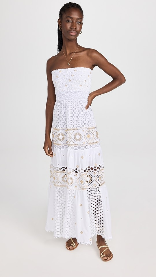 Strapless Long Gold Dress | Shopbop