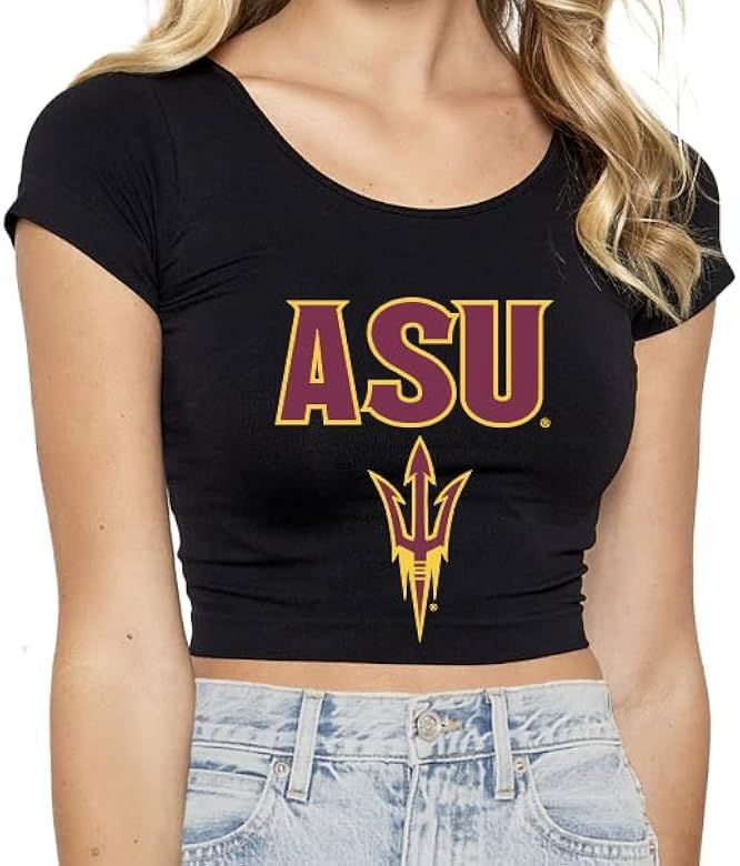 Lojobands Women's Tailgate Outfit College Fitted Cropped Tee Crop Top Made in USA One Size Fits M... | Amazon (US)