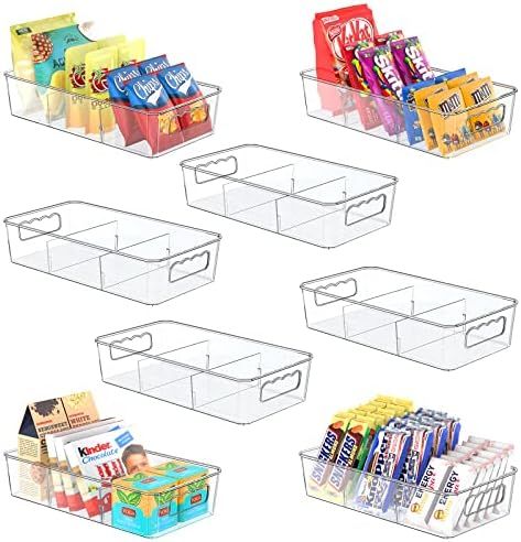 Clear Plastic Food Storage Organizer Bins,8 Pack Pantry Organizations and Storage Bins with Remov... | Amazon (US)