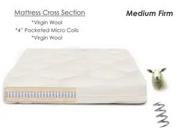 Tranquility 2 Hypoallergenic Mattress - 8 Inch Chemical Free Wool Mattress With Micro Coil Core -... | The Futon Shop