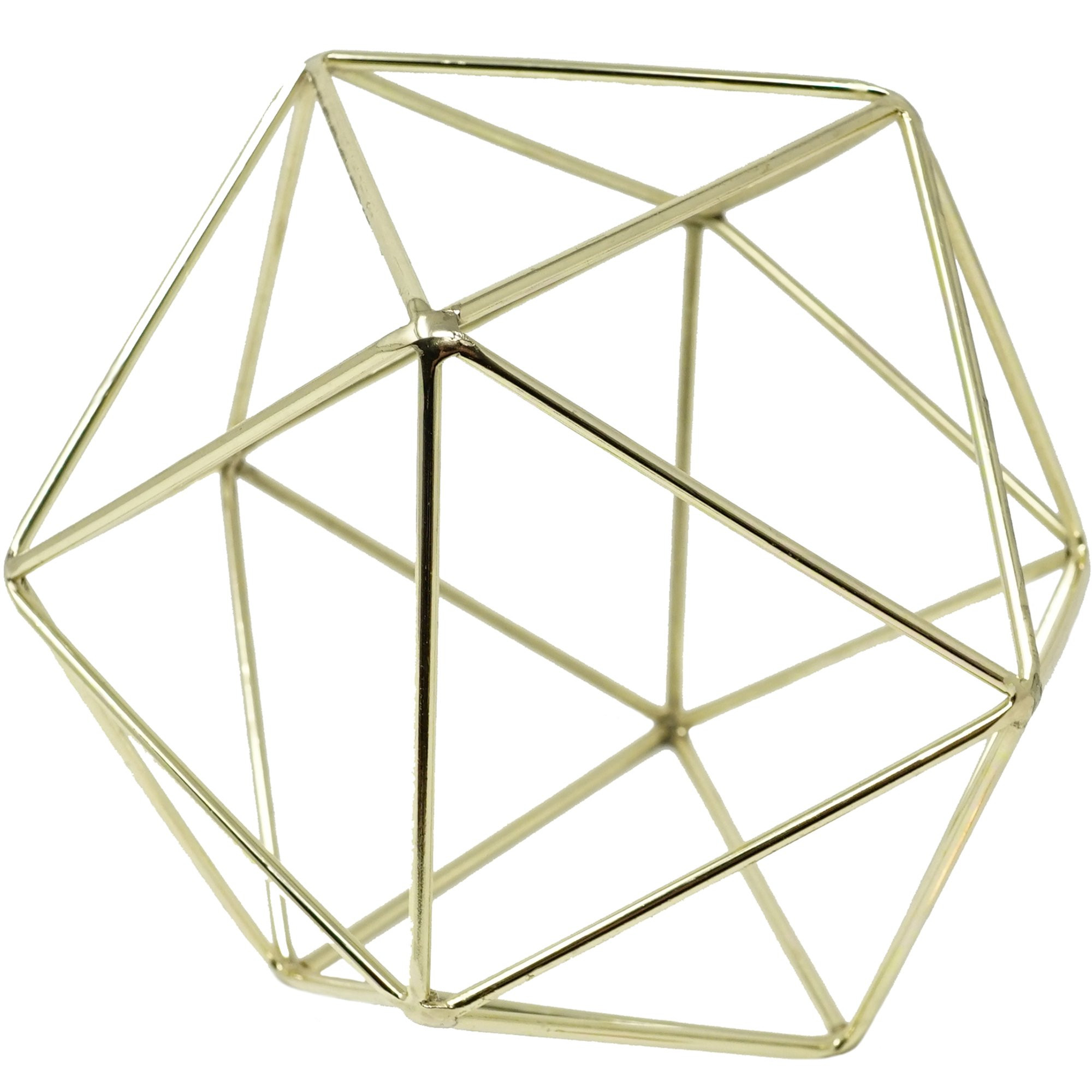 3D Geometric Himmeli Centerpiece & Hanging Ornament, Chrome Plated Metal - 6 Inch Size (Gold) | Amazon (US)