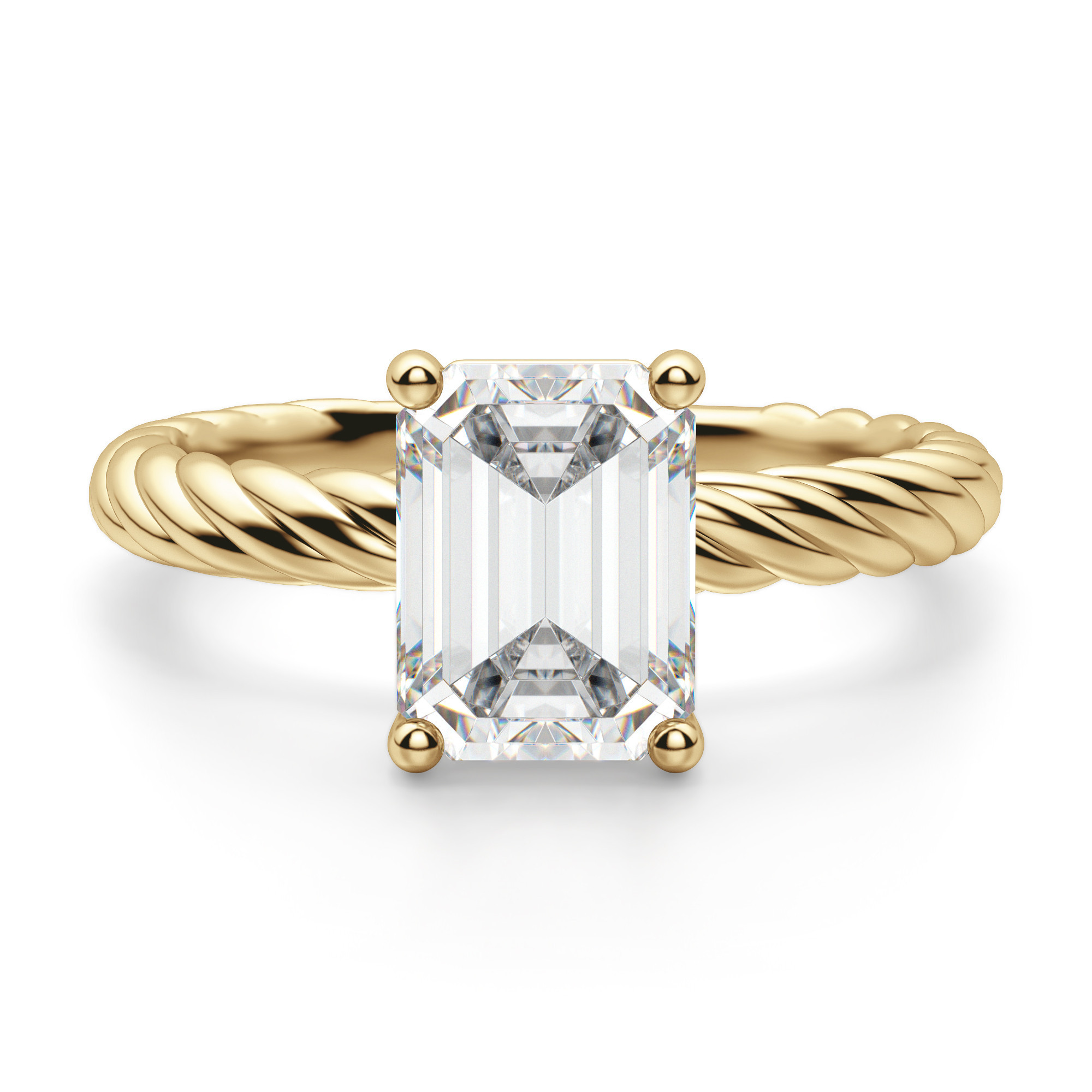 Fiji Emerald Cut Engagement Ring ¾ Ct. DEW Center in White | 14K Yellow Gold by Diamond Nexus | Diamond Nexus