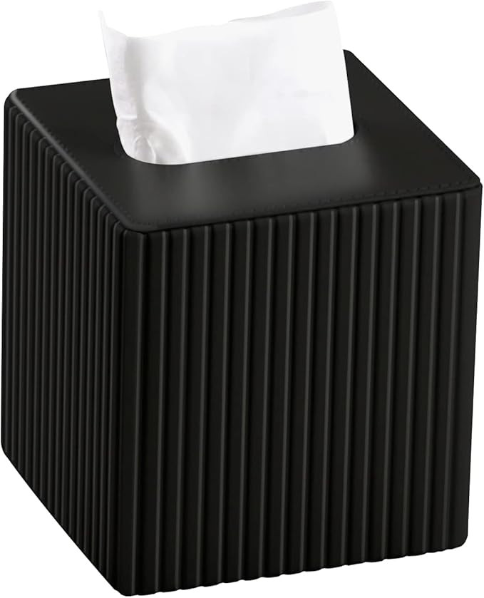 MEIBOOCH Tissue Box Cover Stylish PU Leather Square Tissue Box Holder with Magnetic Bottom for Ba... | Amazon (US)