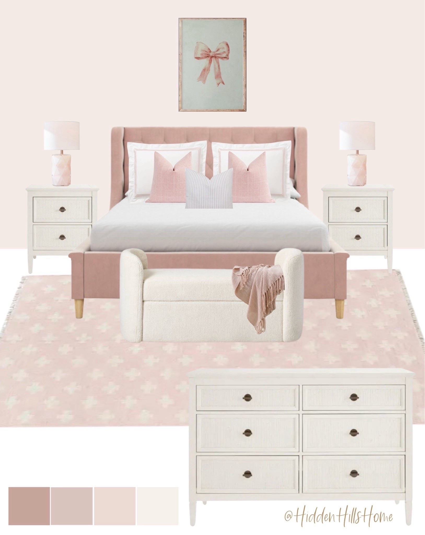 Girls bedroom mood board, pink girls bed, bedroom inspo, modern transitional girls room #girls

#LTKHome #LTKSaleAlert #LTKKids