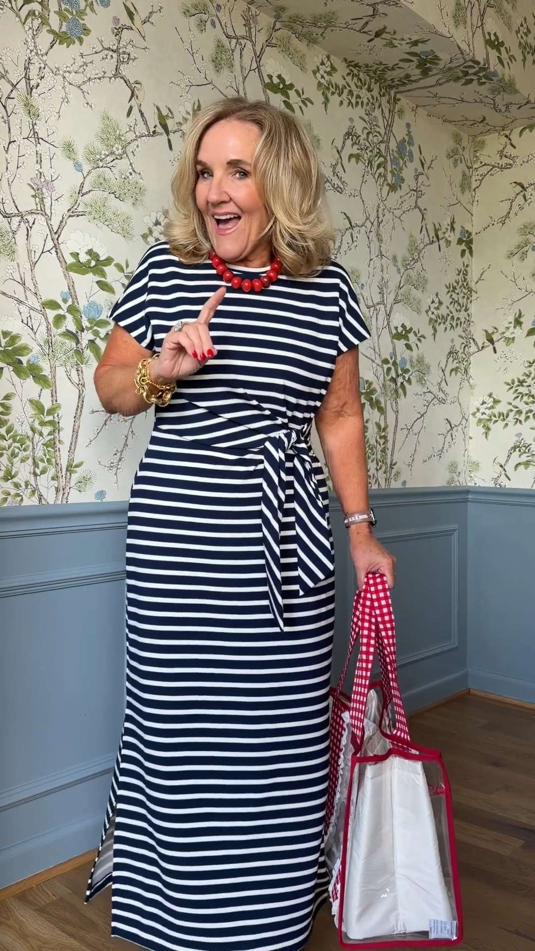This striped midi dress is one of those effortless pieces you'll reach for again and again. The lightweight fabric drapes beautifully, while the side tie detail creates a flattering waistline without sacrificing comfort. 🫶🏻 

 #LTKootd #LTKSeasonal #LTKOver40