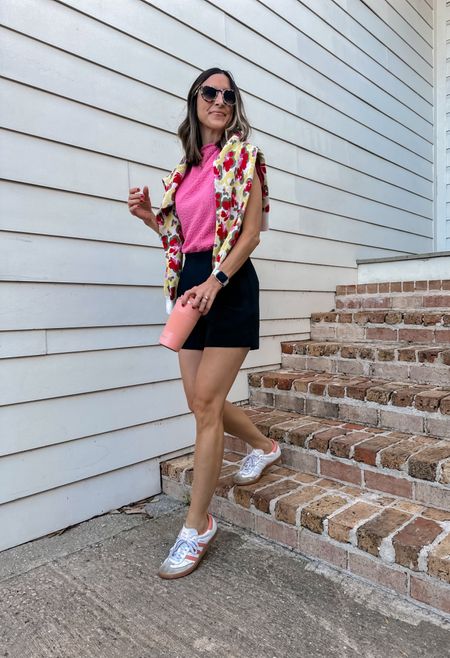 Krewe sunglasses. 
Abercrombie top on sale! Wearing size small. 
Target shorts are so good - Fit TTS. 
Samba sneakers fit TTS. 
Cardigan is Cabi - wearing size small  

#LTKfindsunder50 #LTKsalealert #LTKshoecrush