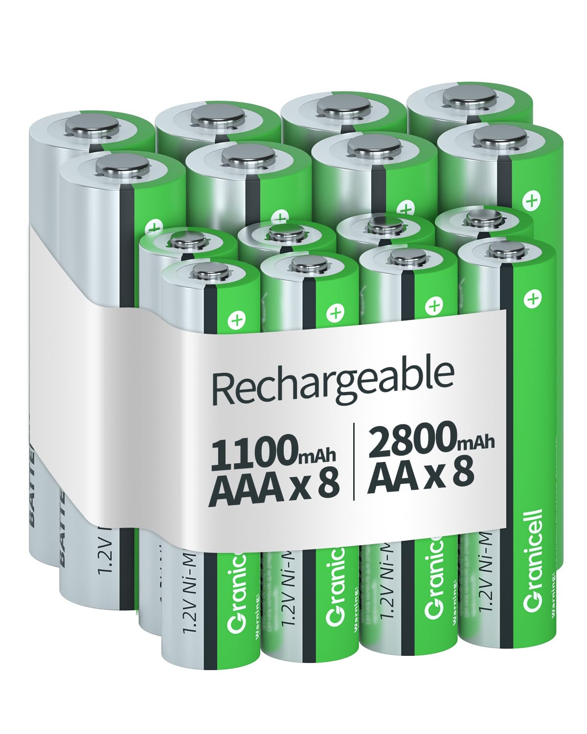 16 Sets AA AAA Rechargeable Batteries,High Capacity 8-Pack AA 2800mAh & 8-Pack AAA 1100mAh,1.2V N... | Amazon (US)