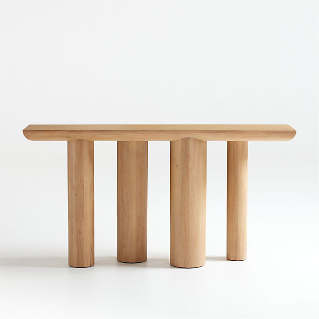 Bomen Natural Oak Wood Console Table + Reviews | Crate & Barrel | Crate & Barrel