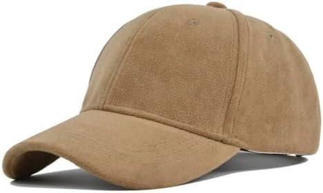 Women's Men's Suede Baseball Cap Faux Suede Leather Classic Adjustable Plain Hat Quality Baseball... | Amazon (US)