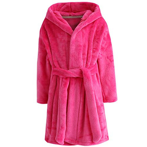DNggAND Boys Girls Bathrobes,Toddler Boy Girl Robes,Children's Plush Soft Coral Fleece Hooded Pajamas Sleepwear for Kids Rose 13-14Y | Amazon (US)