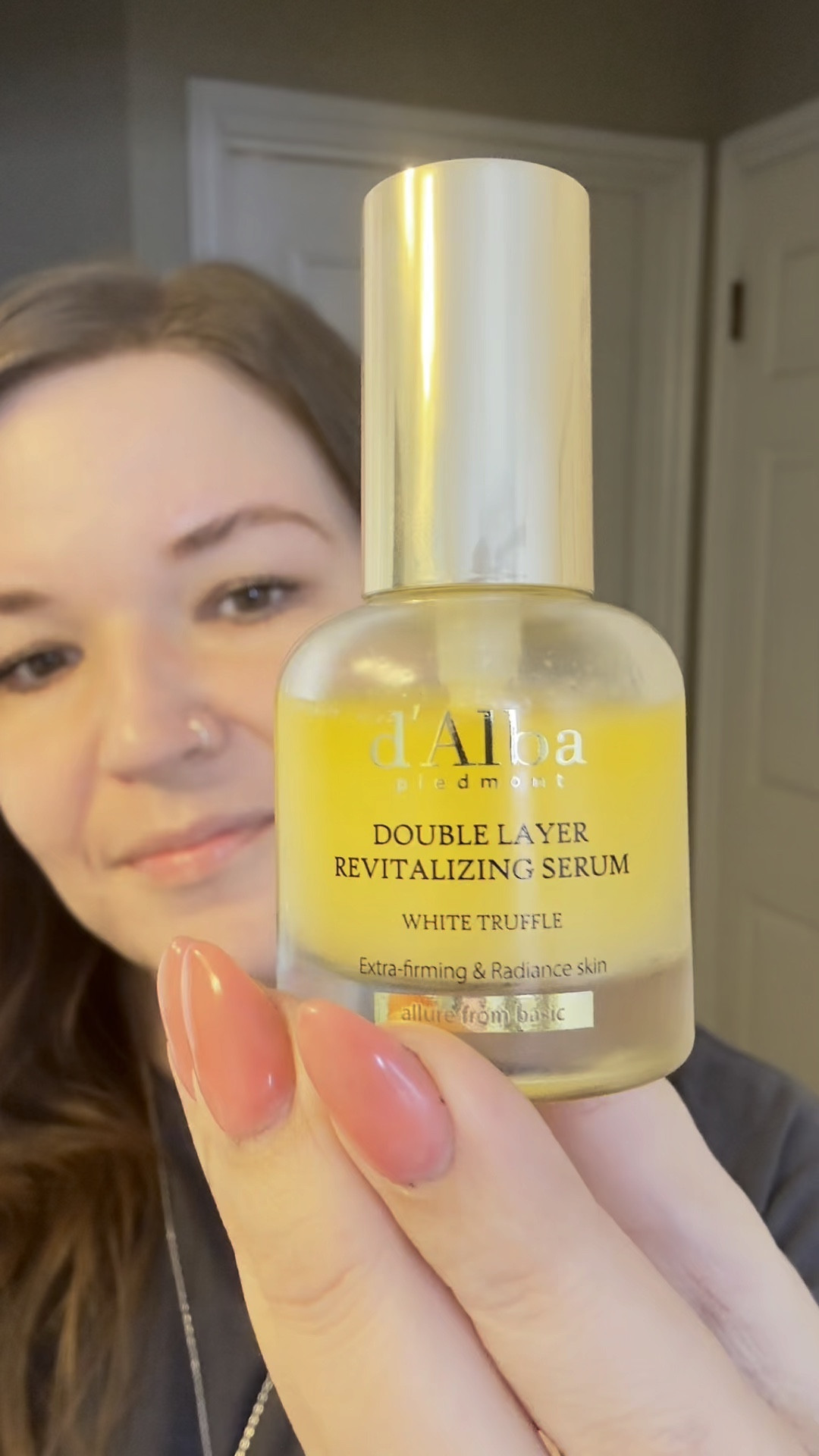 “Introducing the d'Alba • Italian White Truffle Double Layer Revitalizing Serum✨”

⭐️ 3:7 Golden Ratio ⭐️

30%- Glowing oil layer 
🌿 10 essential plant based oils 

70%- Elastic serum layer 
🍄 White truffle 10,000 ppm 

•✨Antioxidant benefits 
•✨Skin firming 
•✨Radiant Glow 

This serum is amazing, it adds a beautiful glow to your skin &amp; Instantly gives you the most healthy radiant glow. Not sticky at all! 
It looks so healthy &amp; with the added vitamin E, it will help the elasticity improve in your skin. I love how healthy my skin looks when I use this! I get questions asking what I’m using all the time this is it!! Instant skin glow.
There’s nothing I don’t love about it. 

For double the effect 🔆 - first use your spray serum then use this double serum! You’ll have the most glowy gorgeous skin. 
Use this serum before your moisturizer.

Have you tried this serum yet?
What are your thoughts?!
______________________________________
@dalba_global  @bazzaal_
* #dalba #dalbadoubleserum #TruffleGlow #dalbaHood #Amazonfinds #radiance #whitetruffle #moisturization #skin #vitality #glowserum #veganskincare #skincarecommunity #trendingserum


#LTKwedding #LTKbeauty #LTKfindsunder50