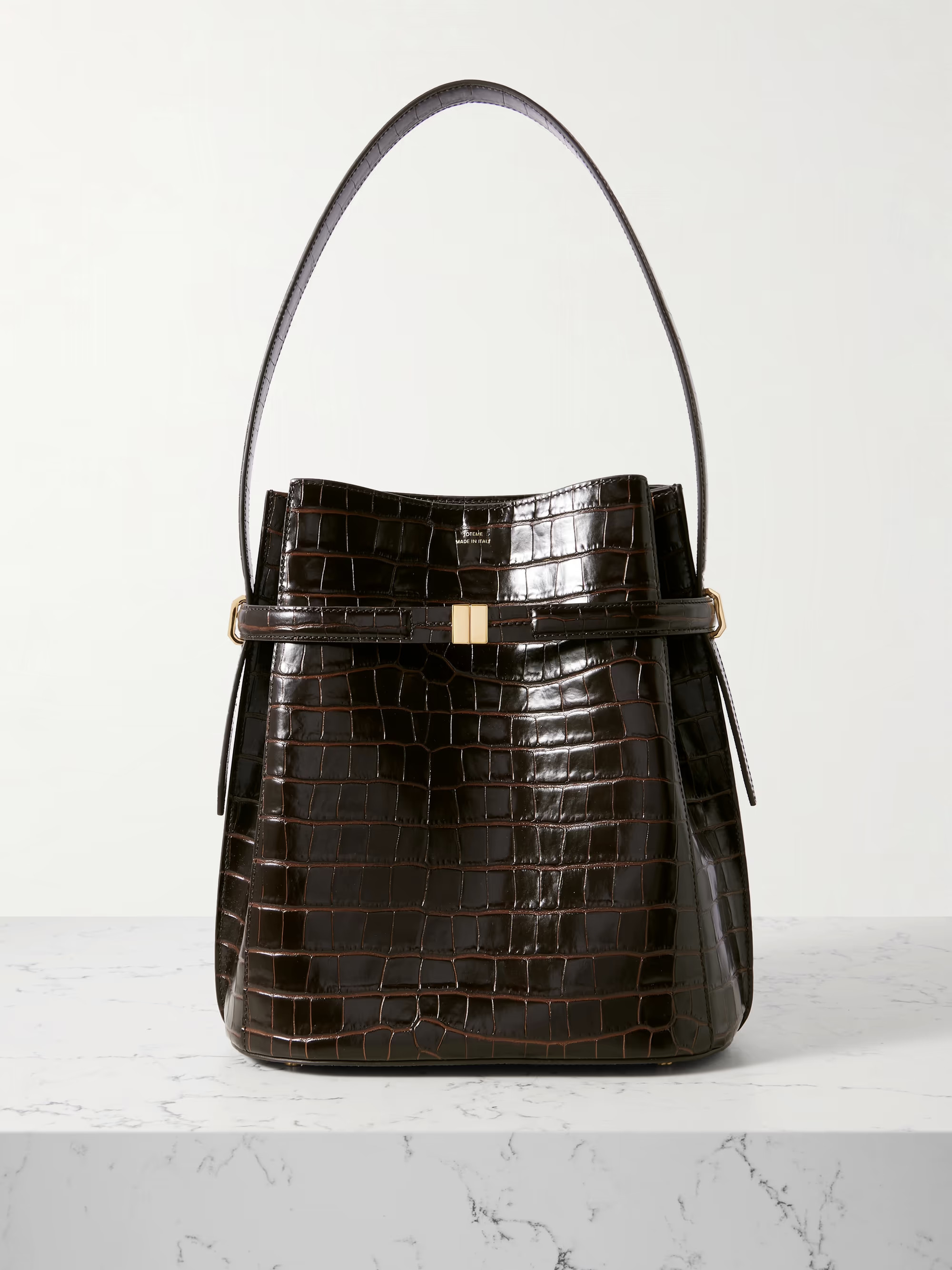 Belted croc-effect leather tote | NET-A-PORTER (UK & EU)