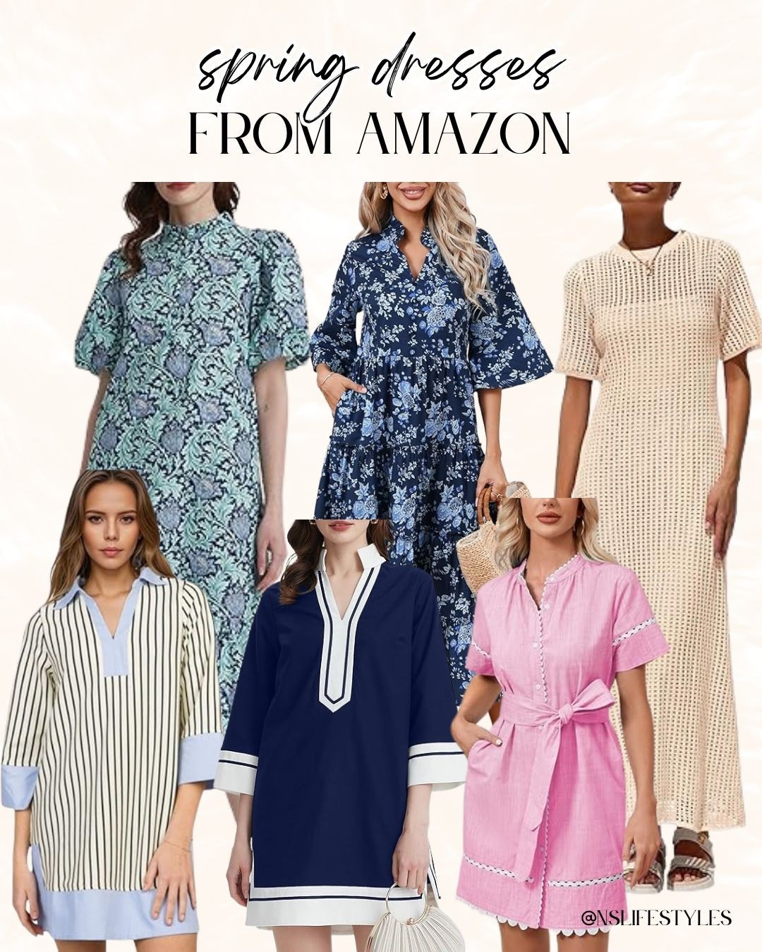 Floral Prints, Crisp Stripes, & Airy Crochet! 🌸

Elevate your seasonal wardrobe with these perfectly curated spring dress finds from Amazon! ✨

I am obsessed with the versatile textures in this collection: from the sophisticated navy floral tiered midi to the breezy cream crochet maxi. I love the contrast of the preppy striped tunic and the polished navy shift with white trim. Whether you choose the soft pink belted mini or the teal puff-sleeve floral, these effortless styles are all under $50!

#OOTD
#AmazonFashion
#SpringDresses
#FloralPrint
#CrochetDress
#SpringOutfits
#AmazonFinds
#ShirtDress
#MidiDress
#AffordableFashion
#SpringStyle
#LTKStyle
#DressInspo
#VacationOutfit
#StylingTips

#LTKspringtrends #LTKspring #LTKootd