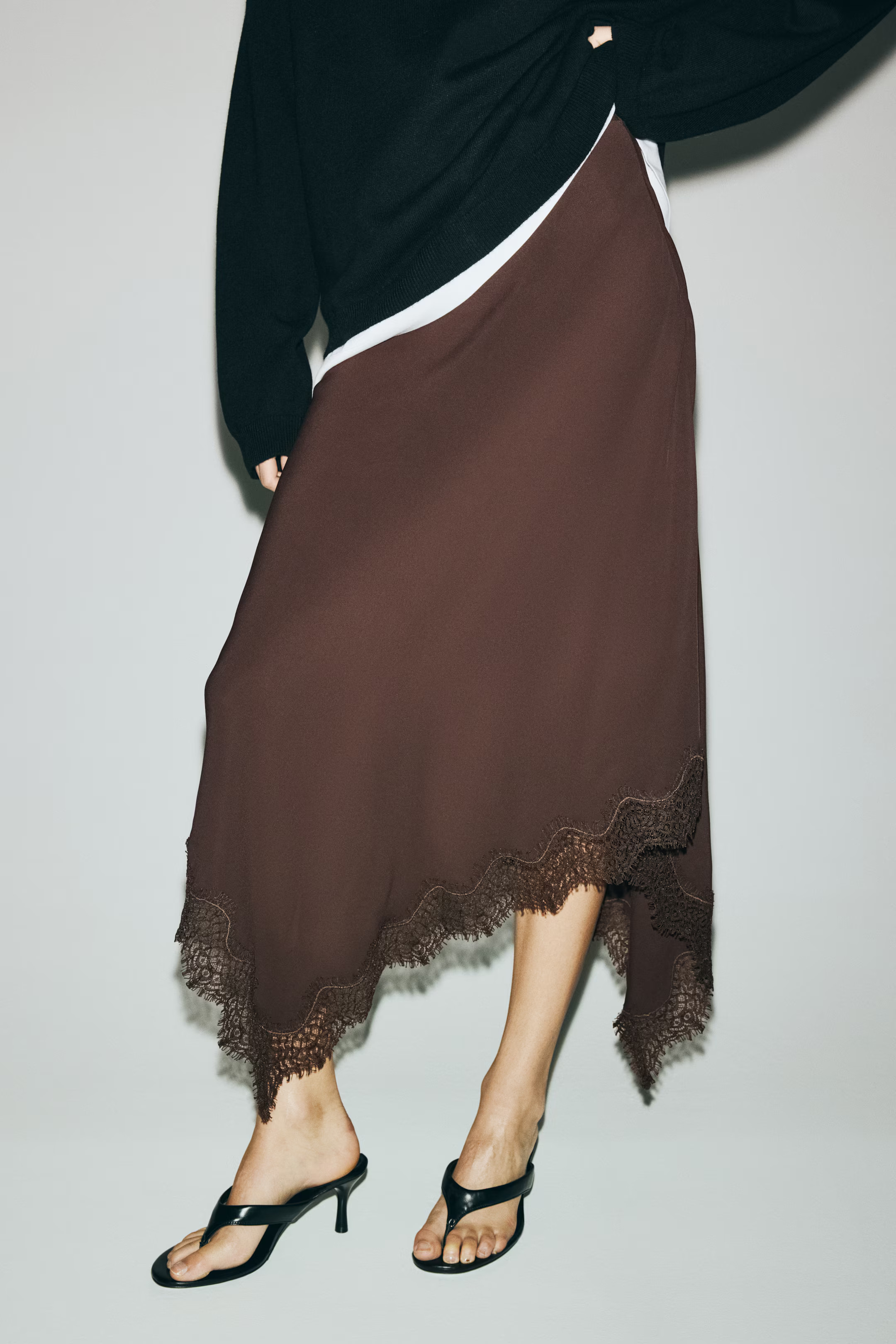 Asymmetric Viscose Satin Skirt | H&M (US + CA)