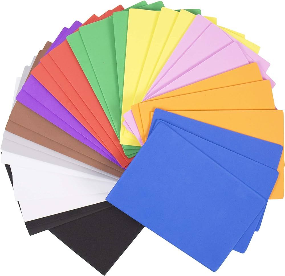 Horizon Group USA 30 Rainbow Colorful Foam Sheets 5X 8.5, Multipack Assorted Vibrant Colors, Grea... | Amazon (US)