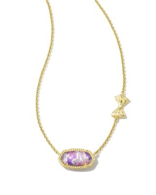 Kendra Scott x LoveShackFancy Gold Elisa Necklace in Marie Pink Blooming Heirloom Illusion | Kend... | Kendra Scott