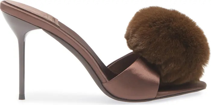 Shopaholic Faux Fur Pom Slide Sandal (Women) | Nordstrom