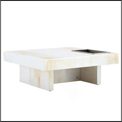 A Modern And Practical Coffee Table With Imitation Marble Patterns, Made Of MDF Material. The Fusion Of Elegance And Natural Fashion 31.4"* 31.4"* 12 | Wayfair North America