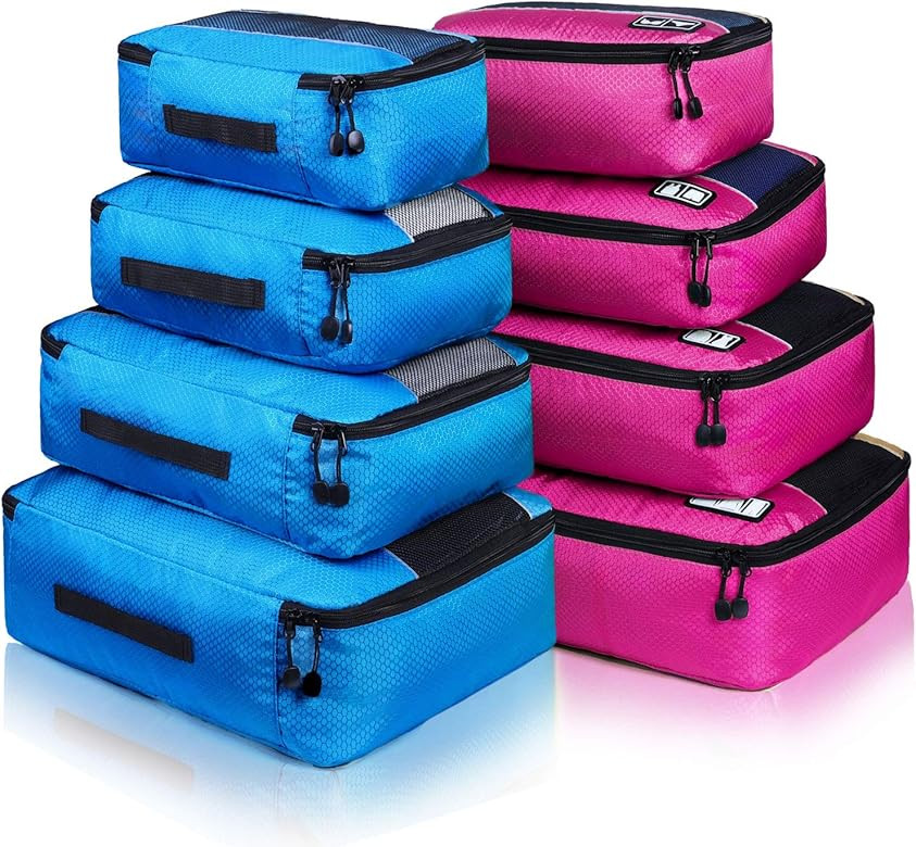 Packing Cubes Luggage Bags Organizer Durable Travel Accessories With Clothing Label | Amazon (US)