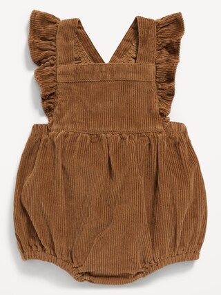Sleeveless Ruffle-Trim Corduroy One-Piece Romper for Baby | Old Navy (US)