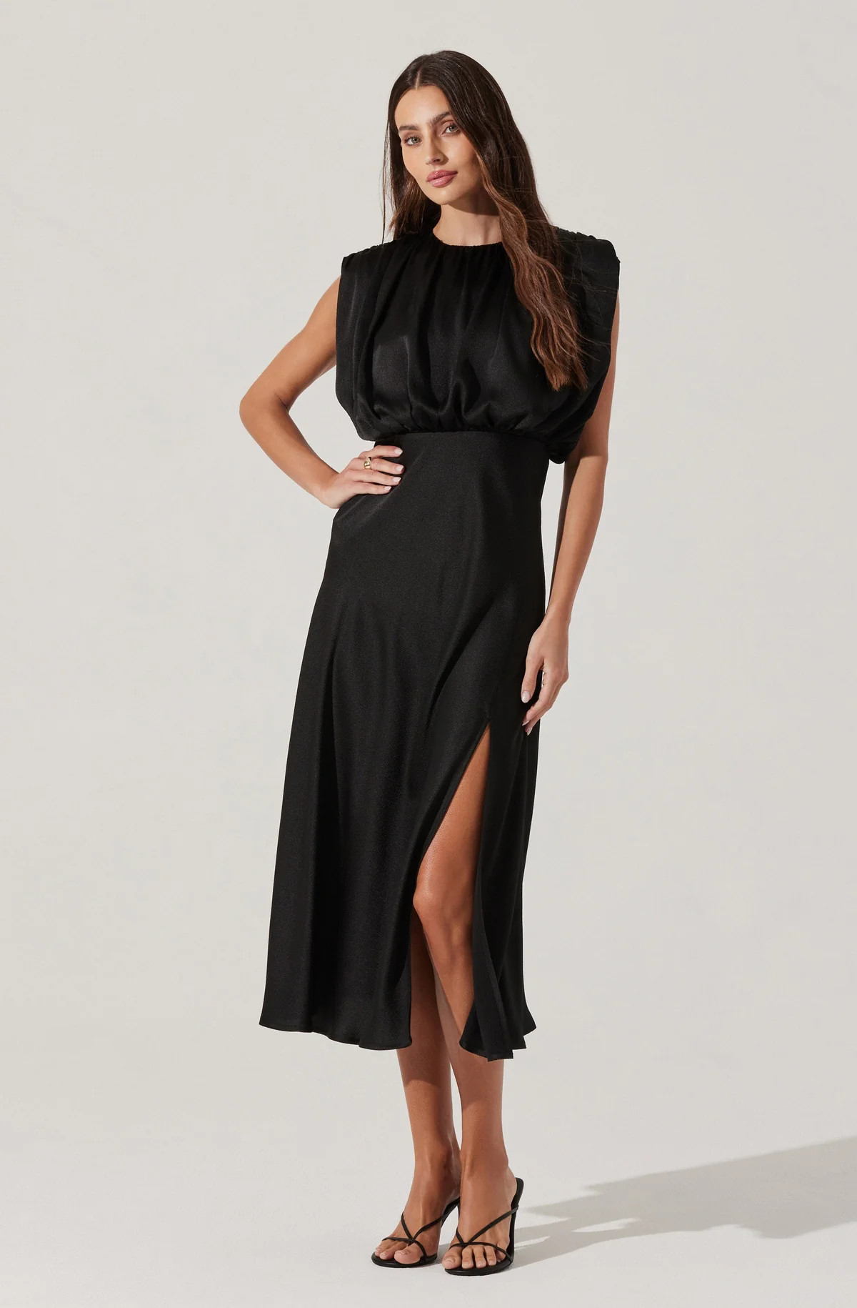 Blouson Satin Midi Dress | ASTR The Label (US)