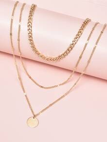 Disc Charm Layered Necklace | SHEIN