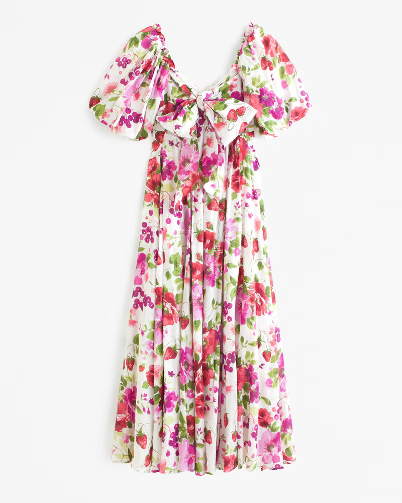 Hardware Drama Puff Sleeve Maxi Dress | Abercrombie & Fitch (US)