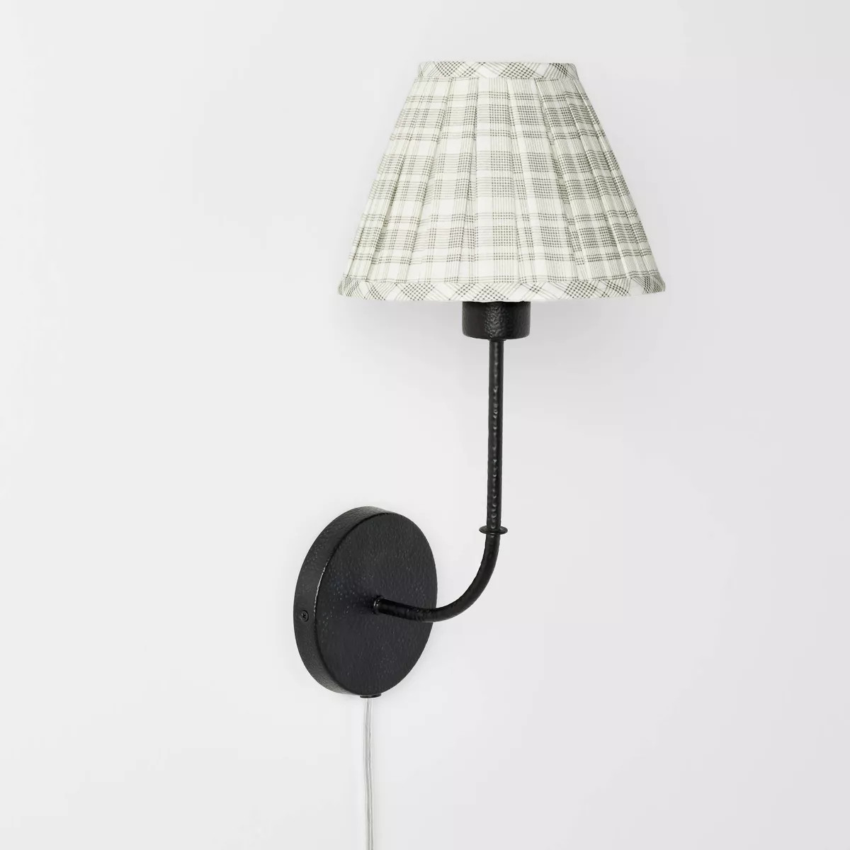 Wall Sconce with Green Pleated Plaid Shade - Threshold™ designed with Studio McGee: Iron Body, ... | Target