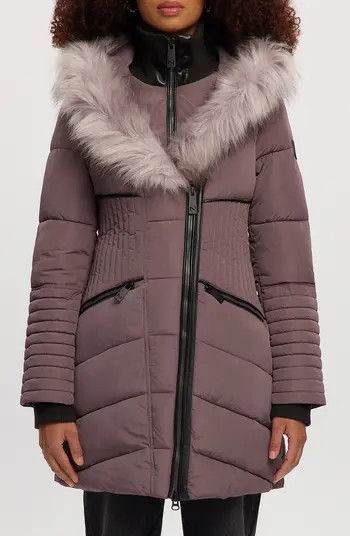Gigi Vegan Faux Fur Trim Quilted Parka | Nordstrom Rack