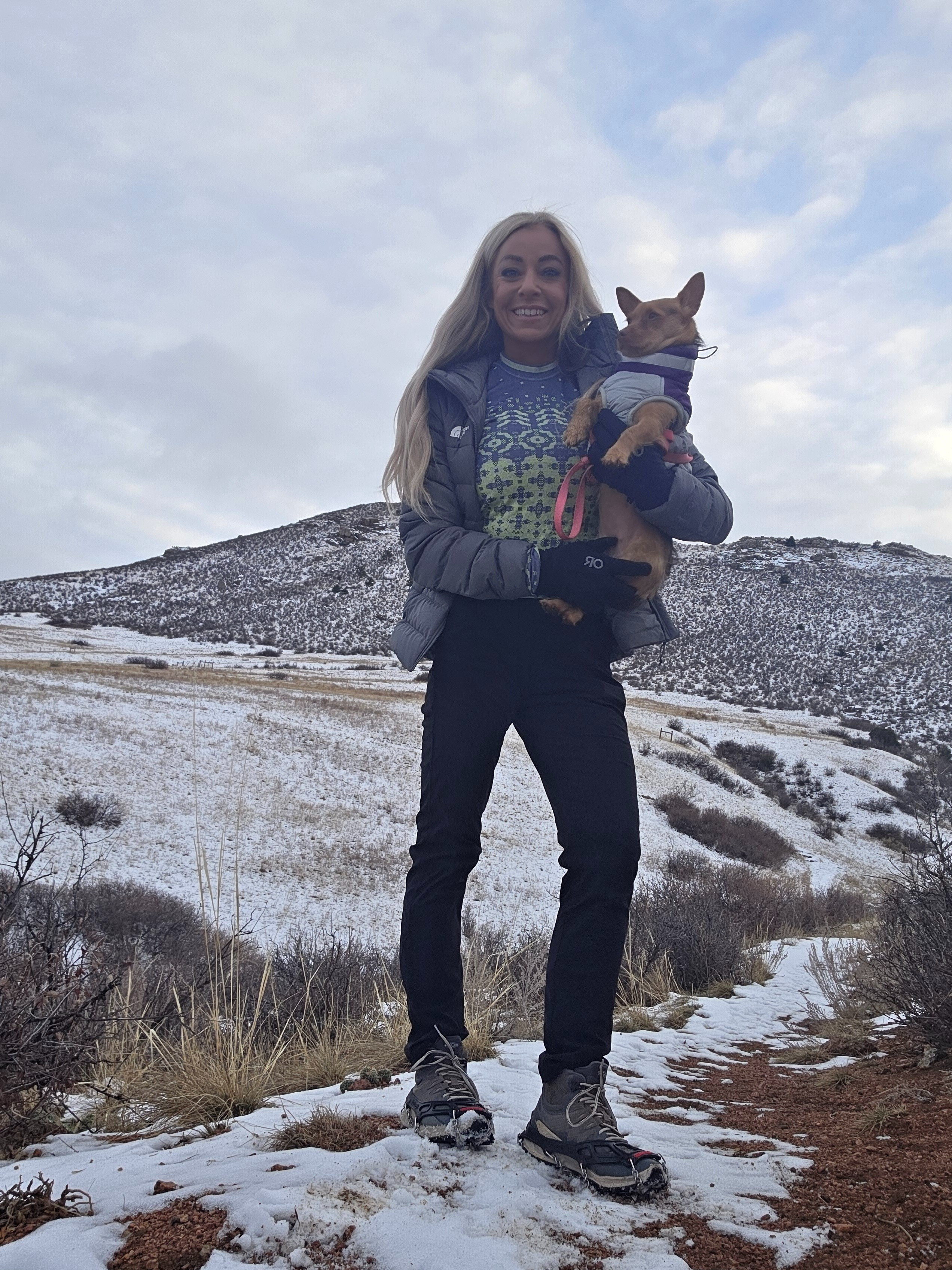 Hiking OOTD and gear. ❤️THANK YOU for being here and following/shopping with me! (You can follow me on Instagram for daily outfits!)SIZING NOTES: ❤️ For reference I'm 5' 4", wearing small in northface down coat, XS in wool base layer, XS in insulated hiking pants..........#fashion #fashionover40 #ootd #grwm #trending #casualstyle #Workwear #petite #anntaylor #over40fashion #affordablefashion #fitness #express #Anthropologie #loft #whbm #weekend #colorado #summerfashion #datenight #capsule #worklooks #suiting #outfitideas #matching #fall Designer #fauxleather #leather #suede WeekendRailsEvereveAnimal PrintLeopardCheetahSpottedNeutralSkirtDressLBDTigerZebraMochaTanBeige PinkFloralSheerBlackWinter FashionHolidayChristmasNew YearEventGalaMaxi dressVacationOutdoors DogPetMountainsColdWinter

#LTKootd #LTKActive #LTKSeasonal