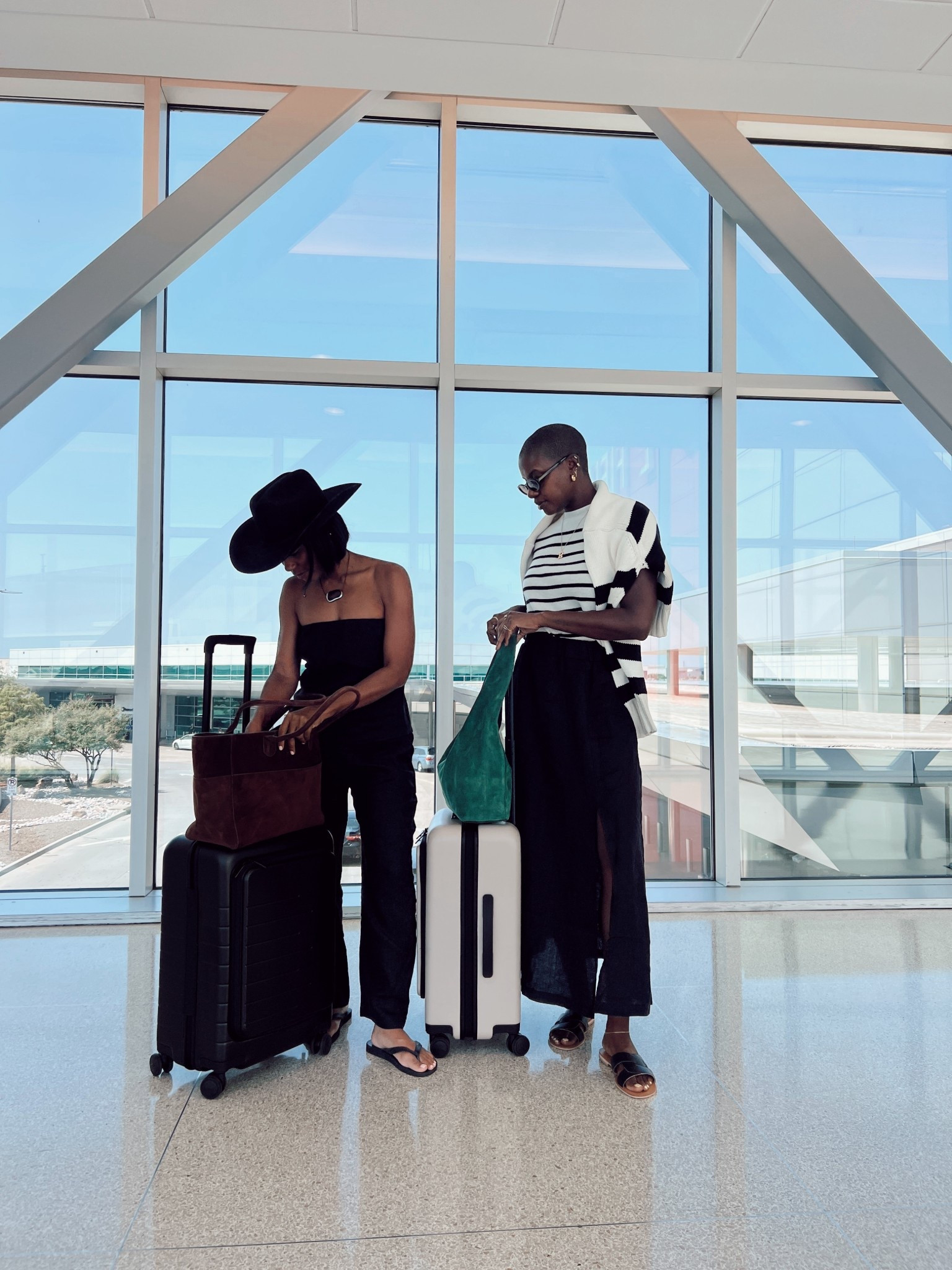 Traveling with the bestie to LTKCon wearing Quince 

#LTKCon #LTKStyleTip #LTKTravel