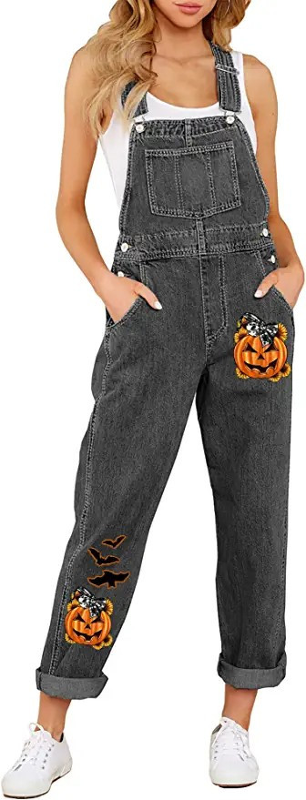 luvamia Women's Casual Stretch Adjustable Denim Bib Overalls Jeans Pants Jumpsuits | Amazon (US)
