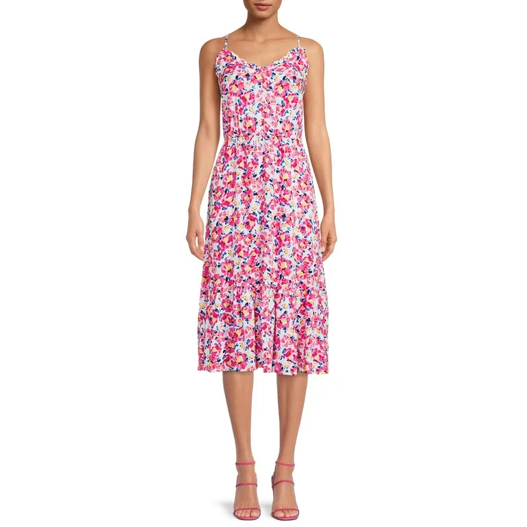 Time and Tru Women’s Tiered Midi Dress | Walmart (US)