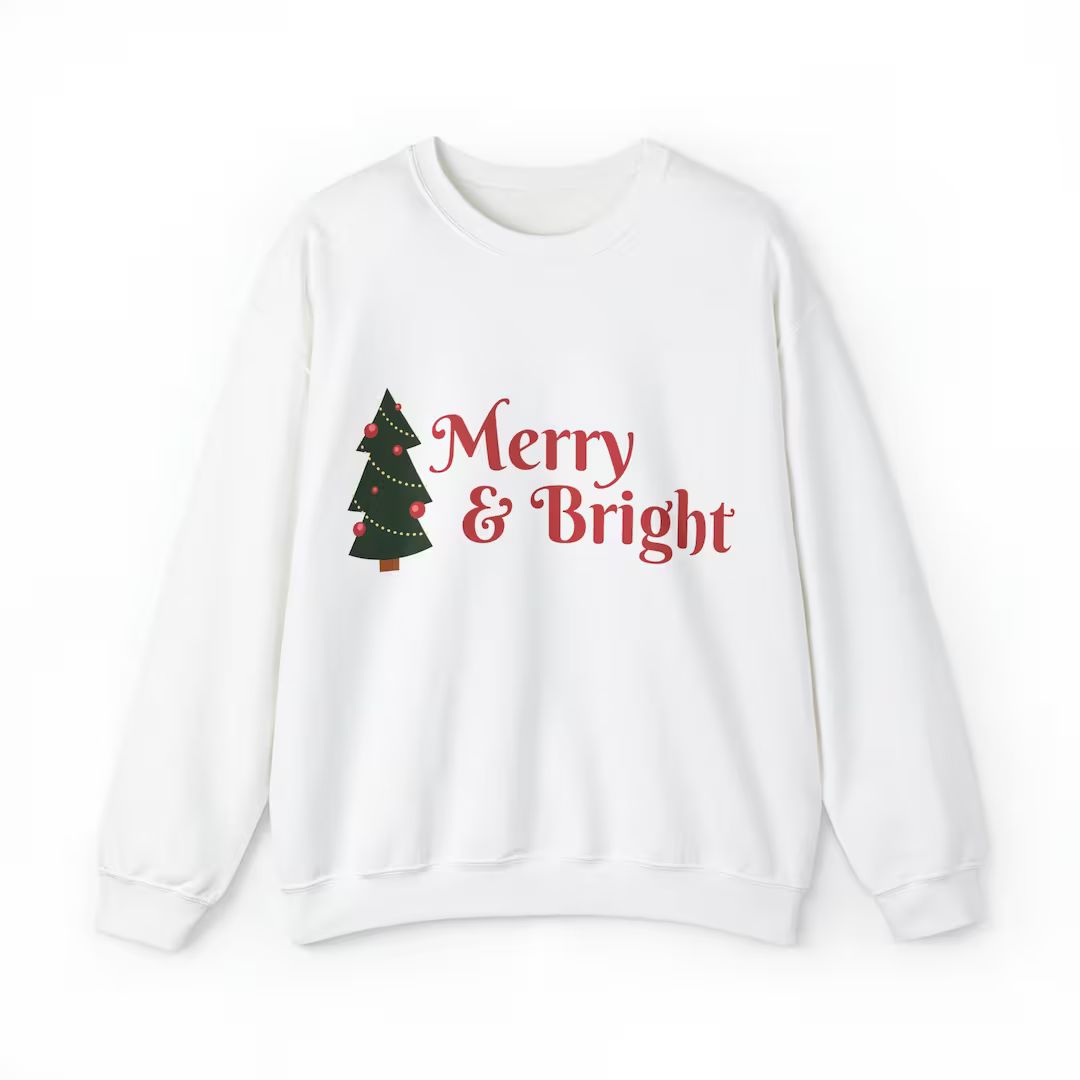 Merry & Bright Crewneck - Etsy | Etsy (US)
