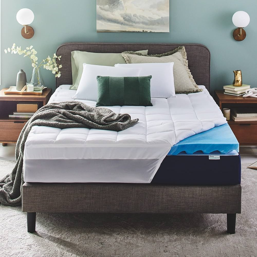 Amazon.com: Sleep Innovations Dual Layer 4 Inch Memory Foam Mattress Topper, King Size, Ultra Sof... | Amazon (US)