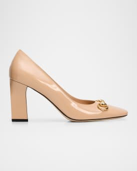 Gucci 85mm Zhora Horsebit Leather Pumps | Neiman Marcus