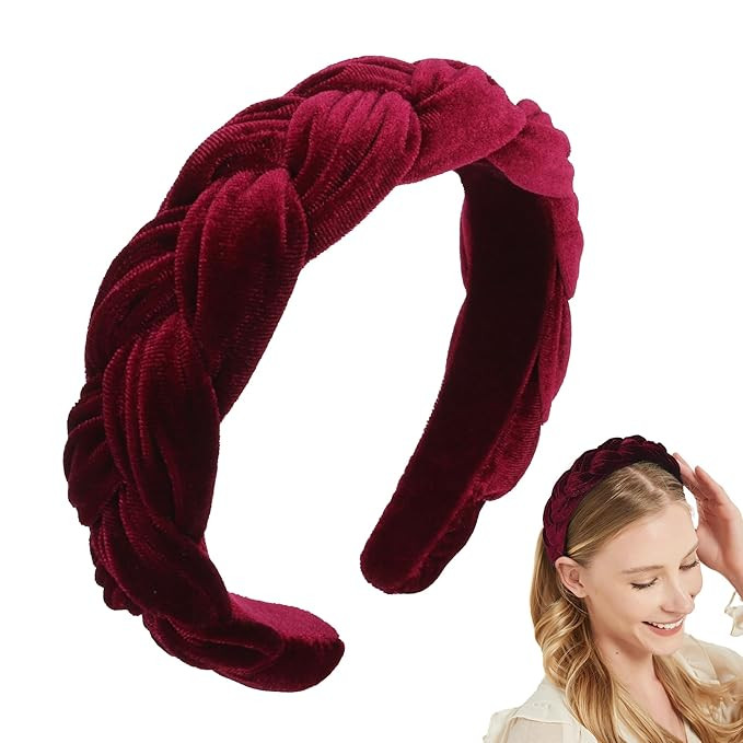 Velvet Braided Headbands for Women Velvet Headbands Stretchy Comfortable Non-Slip Hair Accessorie... | Amazon (US)