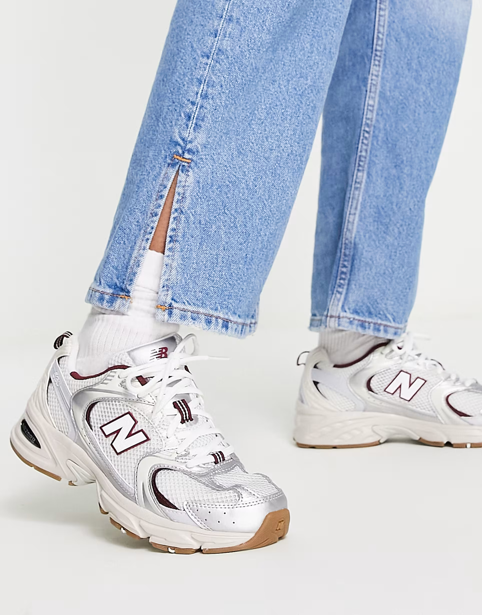 New Balance 530 trainers in white and burgundy - exclusive to ASOS | ASOS (Global)