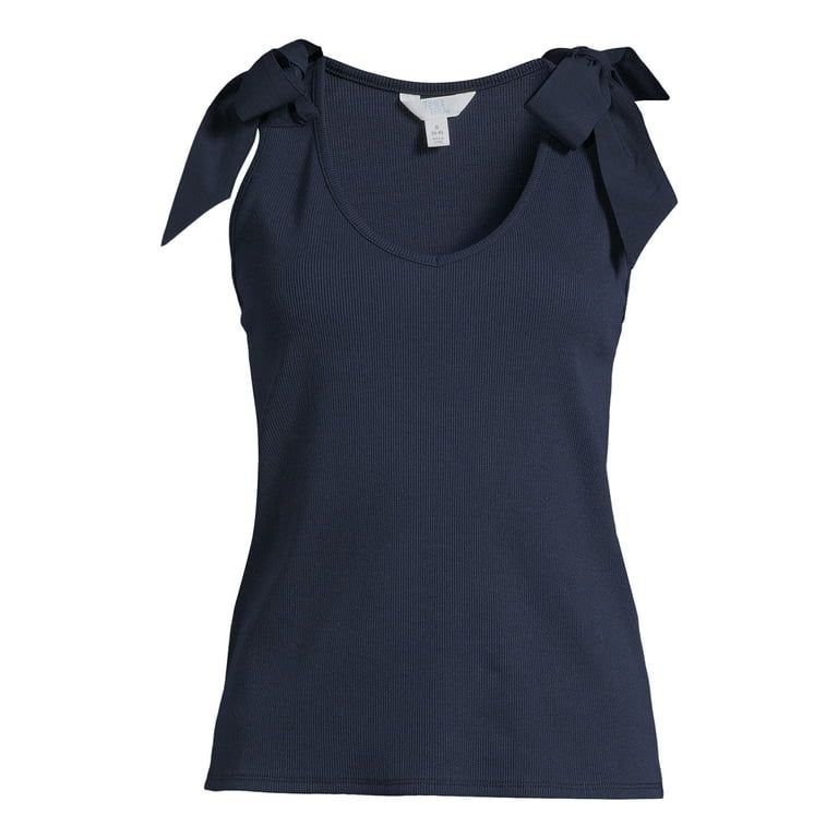 Time and Tru Women's Tie Strap Tank Top - Walmart.com | Walmart (US)