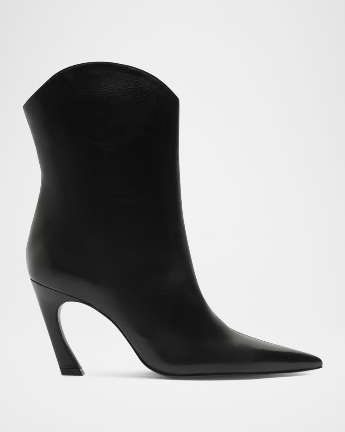 Maryann Leather Curve Booties | Neiman Marcus
