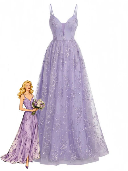 Lavender 1930s Sequin V-Neck Spaghetti Strap Dress | Retro Stage