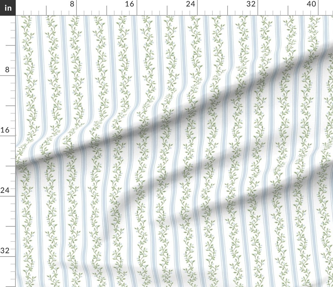 LIBBY STRIPE SOFT BLUE GREEN Fabric | Spoonflower | Spoonflower