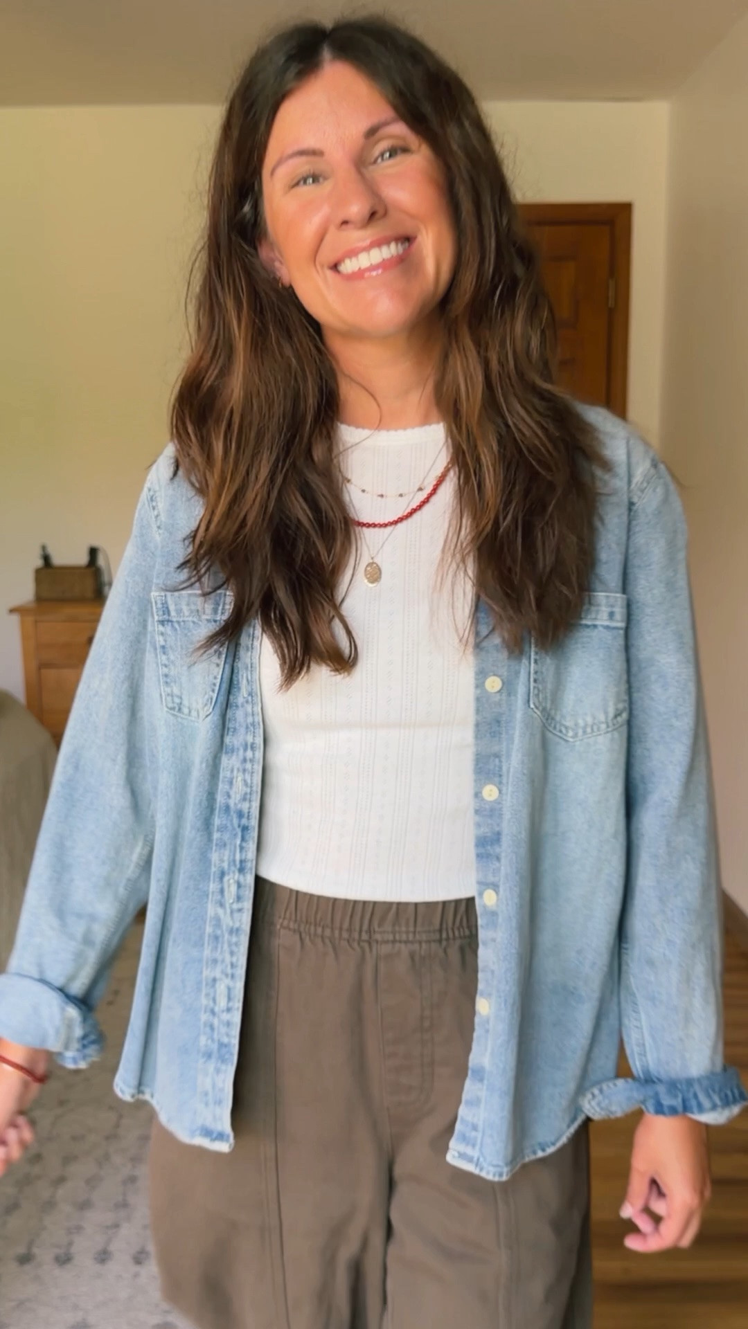 Comfy girl outfit of the day♥️✨🤎

Small in my tee and xs petite in my pants (I bought these last year—I linked this year’s version of them). My denim shirt is size small and I also linked another one I own and love from Gap Factory (xs in that). My Birkenstock sandals are size 36.

#LTKPetite #LTKSeasonal #LTKMidsize