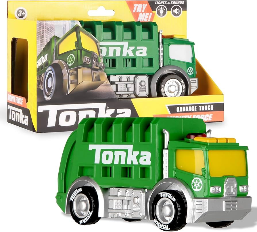 Tonka Mighty Force Lights & Sounds - Garbage Truck, Blue | Amazon (US)