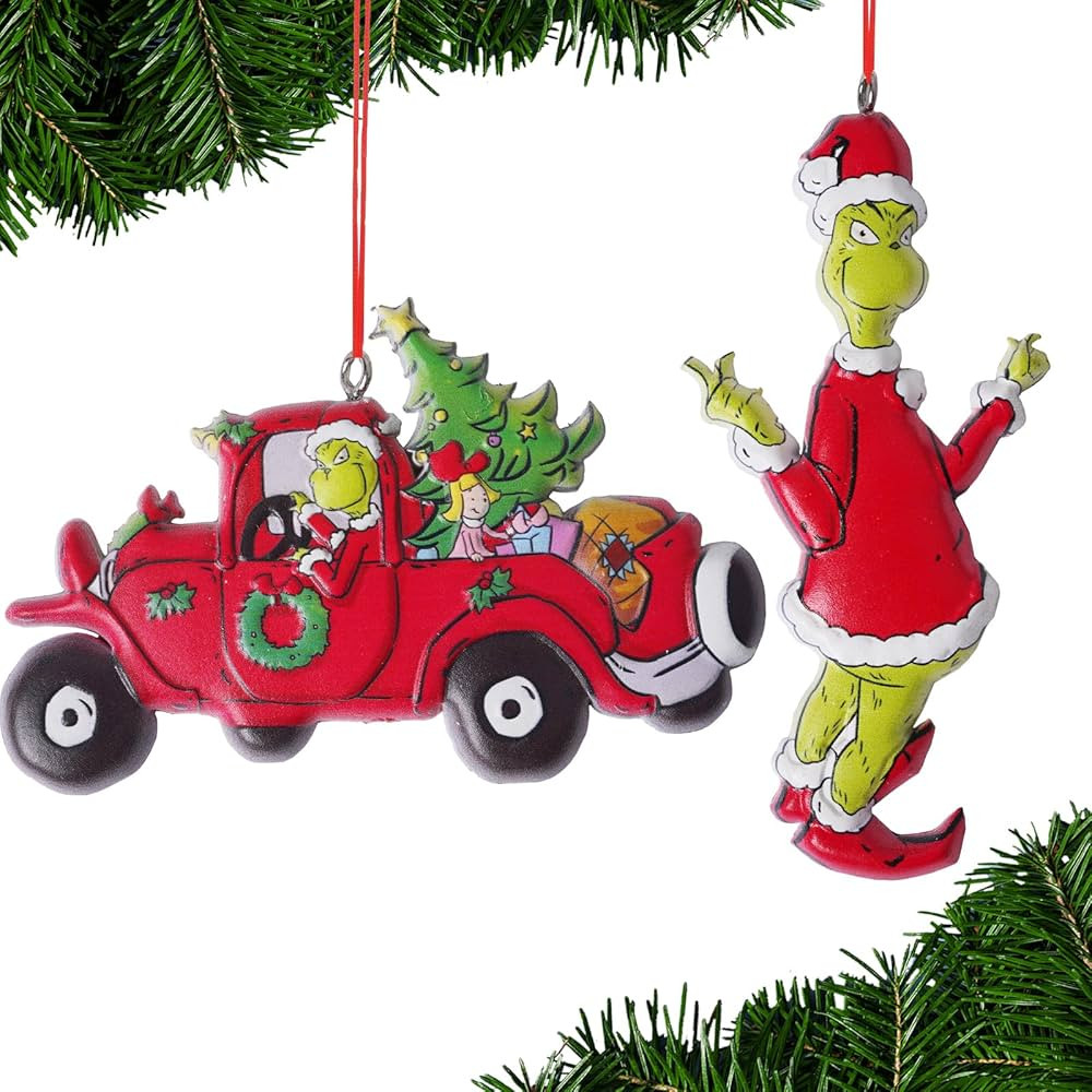 2 Pcs Christmas Decorations Christmas Tree Hanging Ornaments - How The Green Monster Stole Christ... | Amazon (US)