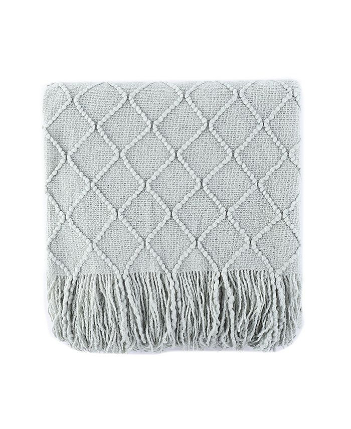 Home Knit Diamond Patterned Throw, 80" X 52" | Macys (US)