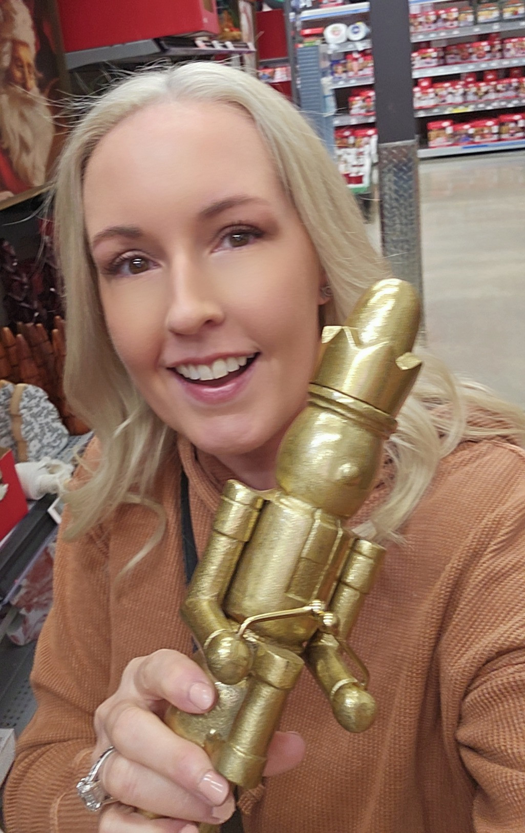 Shiny, chic, and totally festive — this golden nutcracker is my new holiday centerpiece. ✨ Perfect for mantel magic! 

 #LTKHoliday #LTKSeasonal #LTKHome