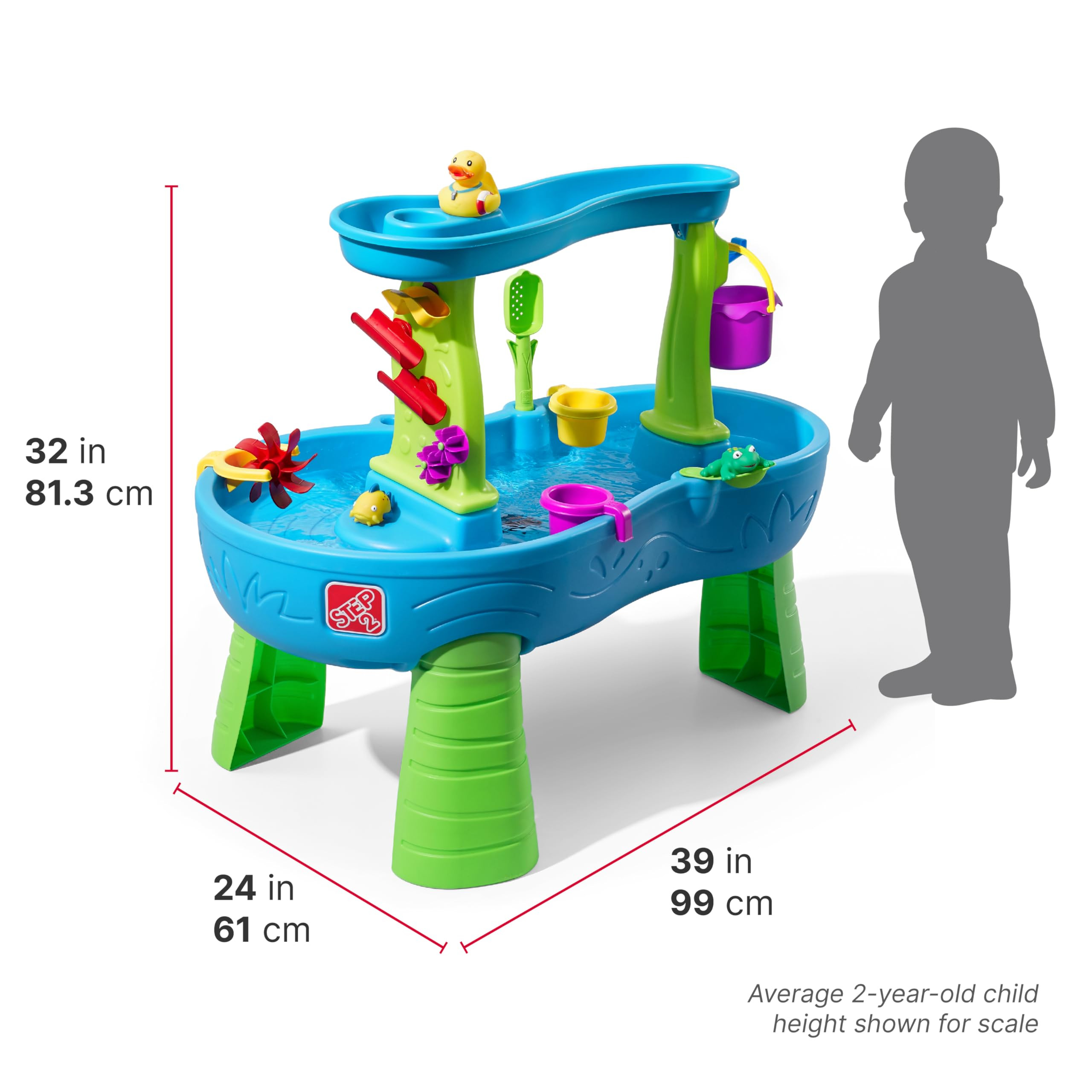 Step2 Rain Showers Splash Pond Toddler Water Table, Kids Water and Sand Activity Sensory Playset, Summer Outdoor Toys, 13 Piece Toy Accessories, For Toddles 1.5+ Years Old | Amazon (US)